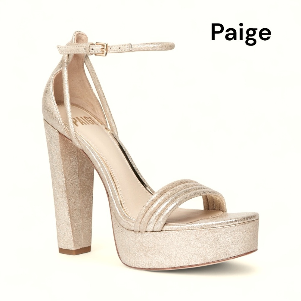 NIB PAIGE GOLD METALLIC CAT PLATFORM SANDAL NEW IN BOX SIZE 10